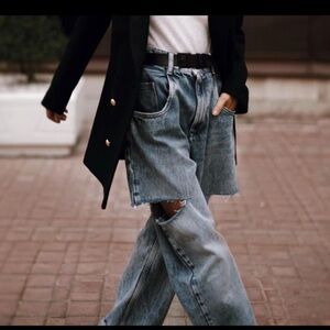 Mason Margiela Slash sides denim wide leg jeans Size 1